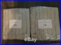 Pottery barn STRIPED LINEN TIE TOP TASSEL SHEER CURTAINS-FLAX-50 X 84-NEW IN PA