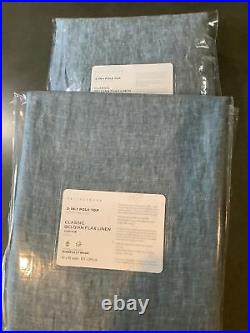 Pottery barn belgian flax linen curtains 96 chambray #1579