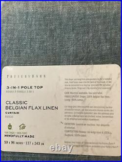 Pottery barn belgian flax linen curtains 96 chambray #1579