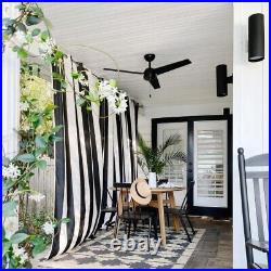 Potterybarn Sunbrella Awning Stripe Outdoor Grommet Curtains 2 Panels & Ties