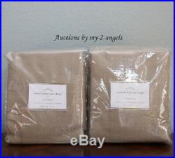S2 NEW Pottery Barn COTTON BASKETWEAVE CURTAINS Drapes Panels 50x84 FLAX neutral