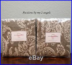 S2 Pottery Barn ALESSANDRA FLORAL Blackout Curtains Panels Drapes 50x84 CHARCOAL
