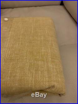 S2 Pottery Barn Emery Blackout Drapes 50x84 Linen/Cotton 3-in-1 Pole Top Wheat
