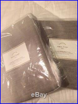 Set/2 Pottery Barn Emery Drape Curtain Grommet With Blackout Lining 50 X 108