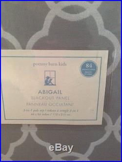 Set/2 Pottery Barn Kids Grey Curtain Abigail Blackout Drape Panels 44 X 84