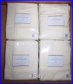 SET/4 Pottery Barn TEXTURED COTTON TAB-TOP DRAPES CURTAINS 50 X 108, IVORY, NEW