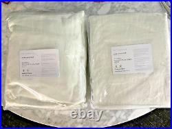 SET of 2 Pottery Barn Belgian Flax Linen, Lined 3-in-1 Curtains 100x108 IVORY
