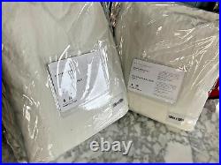 SET of 2 Pottery Barn Belgian Flax Linen, Lined 3-in-1 Curtains 108x108 IVORY