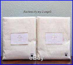 S/2 NEW Pottery Barn EMERY LINEN COTTON CURTAINS Drapes Panels 50x84 IVORY lined