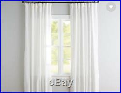 S/2 NEW Pottery Barn EMERY White LINEN COTTON CURTAINS Drapes Panels 50 x 96
