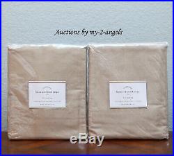 S/2 NEW Pottery Barn LINEN SILK BLEND CURTAINS Drapes Panels 50x84 TAUPE NEUTRAL