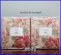 S/2 NEW Pottery Barn MARLA FLORAL Print Curtains Panels Drapes 50x108 vintage