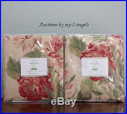 S/2 NEW Pottery Barn MARLA FLORAL Print Curtains Panels Drapes 50x84 vintage