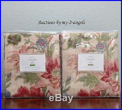 S/2 NEW Pottery Barn MARLA FLORAL Print Curtains Panels Drapes 50x96 vintage
