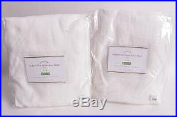 S/2 NWT Pottery Barn Belgian Flax Linen Tie Top Sheer Curtains, 50 X 84, white