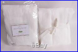 S/2 New Pottery Barn Belgian Flax Linen Pole top Sheer Curtains, 50 X 84, white
