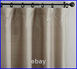 S/2 New Pottery Barn Linen Silk Blend Curtains Drapes Panels 84 Simply Taupe
