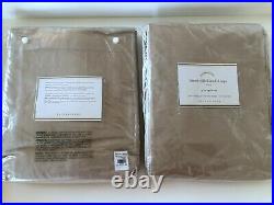 S/2 New Pottery Barn Linen Silk Blend Curtains Drapes Panels 84 Simply Taupe