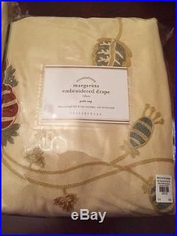S/2 New Pottery Barn Margaritte Embroidered Drapes 50x108 multicolor