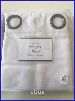 S/2 New Pottery Barn Sunbrella Solid Outdoor Grommet Curtains 50 x 108 Natural