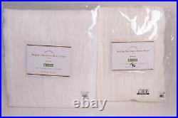 S/2 Pottery Barn Belgian Flax Linen Pole Top Sheer Curtains, 50x96, white