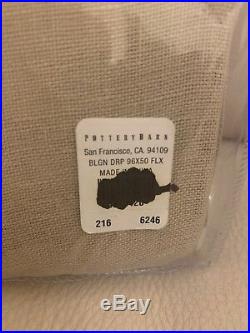 S/2 Pottery Barn Belgian Flax Linen Sheer Panel Drape Flax 50x96 Tie Top $180
