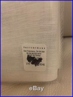 S/2 Pottery Barn Belgian Flax Linen Sheer Panel Drape White 50x96 Tie Top $180