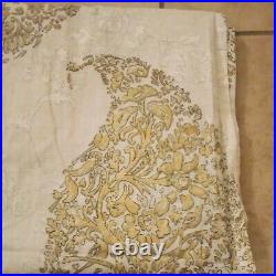 S/2 Pottery Barn Cypress Floral Paisley 84 curtain drape Gold