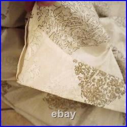 S/2 Pottery Barn Cypress Floral Paisley 84 curtain drape Gold