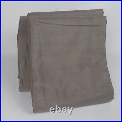 S/2 Pottery Barn DUPIONI SILK Curtains 50x96 Silver Brown Cotton Lined FLAWS S/2 Pottery Barn DUPIONI SILK Curtains 50x96 Silver Brown Cotton Lined FLAWS