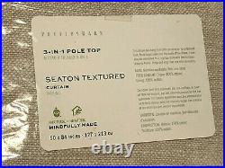 S/2 Pottery Barn SEATON TEXTURED Cotton Curtains 50 x 84 NEUTRAL
