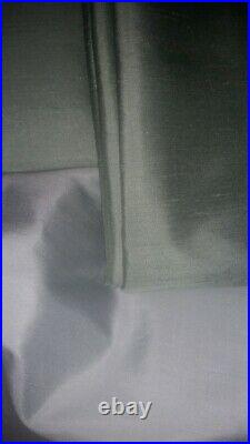 S/2 Pottery Barn Silk dupioni drape curtain cotton porcelain blue 84
