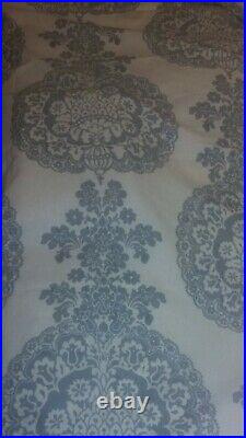 S/2 pottery barn blue lucianna medallion curtain drape 84 cotton floral