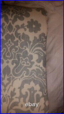 S/2 pottery barn blue lucianna medallion curtain drape 84 cotton floral