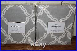 Set/2 NWT Pottery Barn Kendra trellis drape panels 50x96 gray