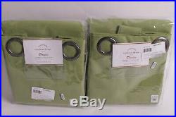 Set/2 NWT Pottery Barn Sunbrella solid grommet outdoor drape 50x84 peridot green