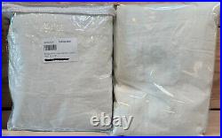 Set/2 Pottery Barn 3-in-1 Pole Top Belgian Flax Linen Curtains 50x96 Ivory