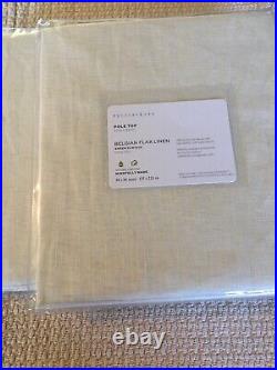 Set/2 Pottery Barn 84Belgian Flax Linen Pole Top Sheer Curtains Ivory Gorgeous