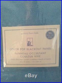 Set/2 Pottery Barn Color Pop Blackout Panel Curtain Drape Light Blue 44 X 96