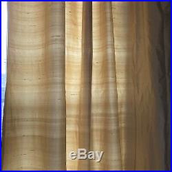 Set 2 Pottery Barn Dupioni Silk Curtains Gold Shimmering Double Wide 104 x 84