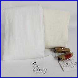 Set/2 Pottery Barn Emery Linen Cotton Rod Pocket Curtain 50x108 White Read