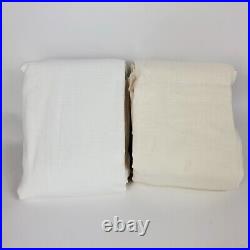 Set/2 Pottery Barn Emery Linen Cotton Rod Pocket Curtain 50x108 White Read