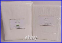 Set/2 Pottery Barn Emery Linen Cotton Rod Pocket Curtains 50x108, White 6649946