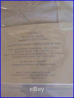 Set/2 Pottery Barn Hayden Blackout Grommet Panel Drape Curtain 44 X 84 White