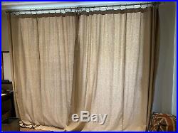 Set Of 2 Pottery Barn Emery Flax Linen Curtain Panels, 100w X 96 L