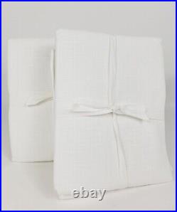 Set Of 2 Pottery Barn Emery Linen Cotton Lined Grommet Curtains 50x96 White