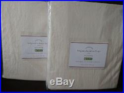 Set of 2 POTTERY BARN 50 x 96 BELGIAN FLAX LINEN DRAPES Ivory Lined