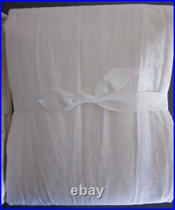 Set of 2 Pottery Barn Emery Linen Pole Top 3-In-1 Lined Drapes White 50x84 New