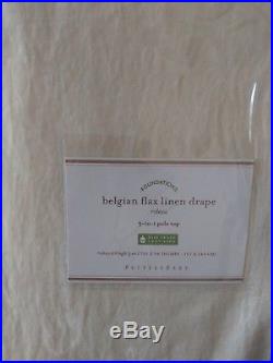 Set of 4 POTTERY BARN 50 x 96 BELGIAN FLAX LINEN DRAPES Ivory Lined