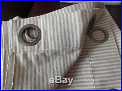 Set of 4 Pottery Barn Gray Wheaton Stripe 84 Grommet Drapes Curtains Neutral
